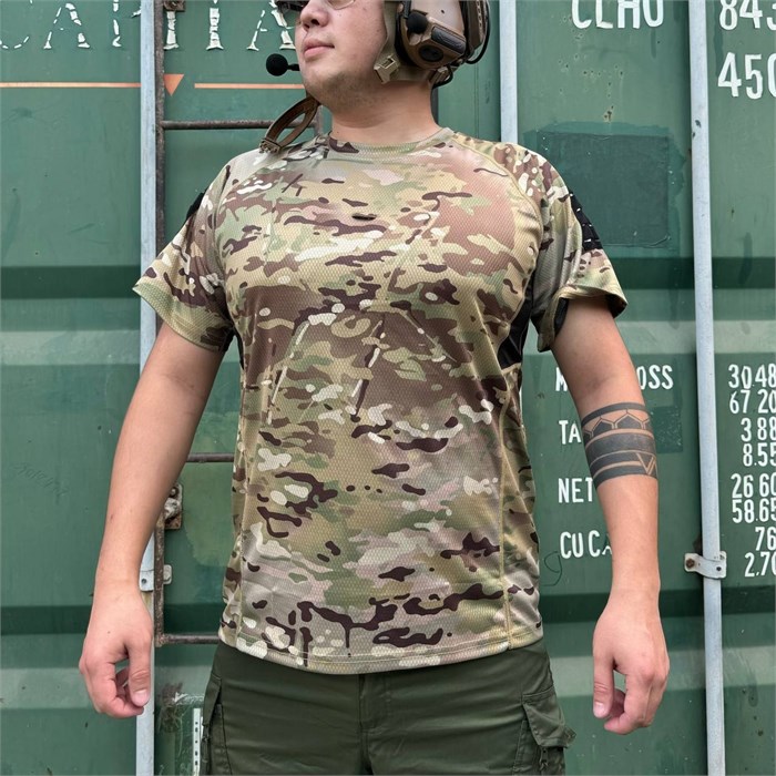 Тактическая футболка с велкро панелью "Yinren" Футболка комби